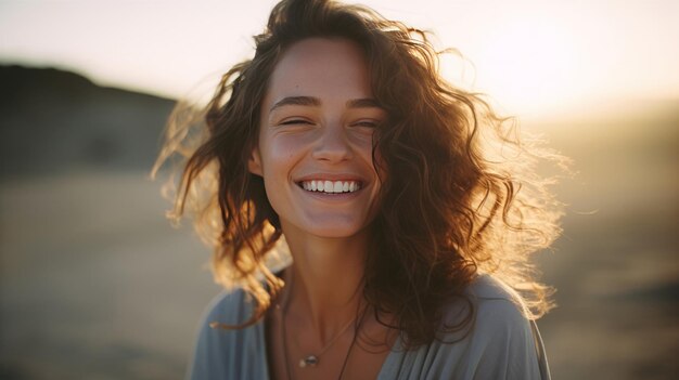 Photo le concept de santé mentale le bonheur la joie la pensée positive avoir de bonnes pensées à l'esprit