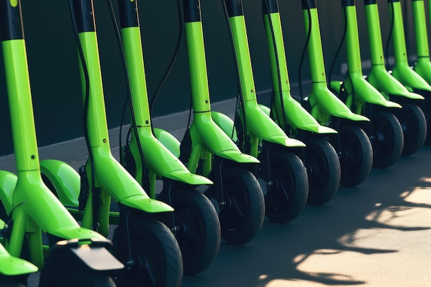 Le concept de scooter urbain de la société de services de location Lime green