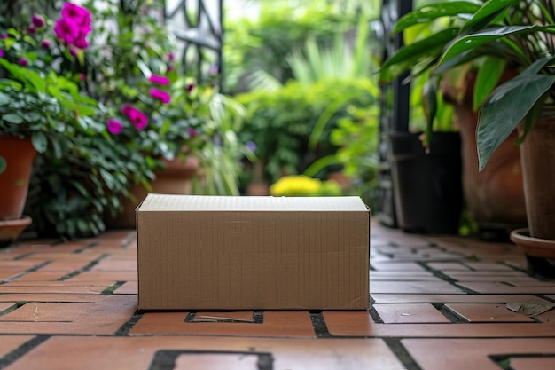 Concept de service de livraison d'achats en ligne de paquets en carton livrés à la porte