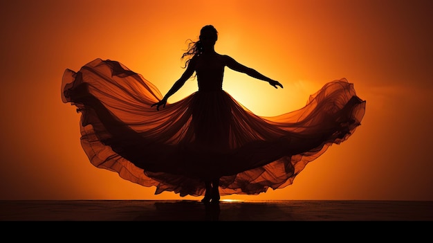 Photo concept de silhouette de danseur élégant