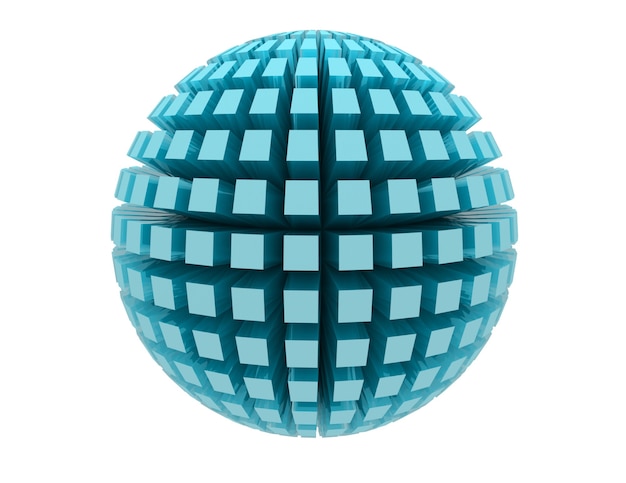 concept de sphère abstraite 3D. illustration rendue