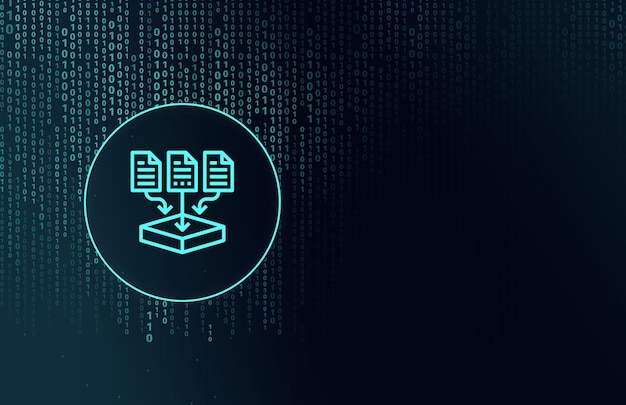 Le concept de stockage de données dans le cloud du cyberespace avec la technologie moderne des fichiers