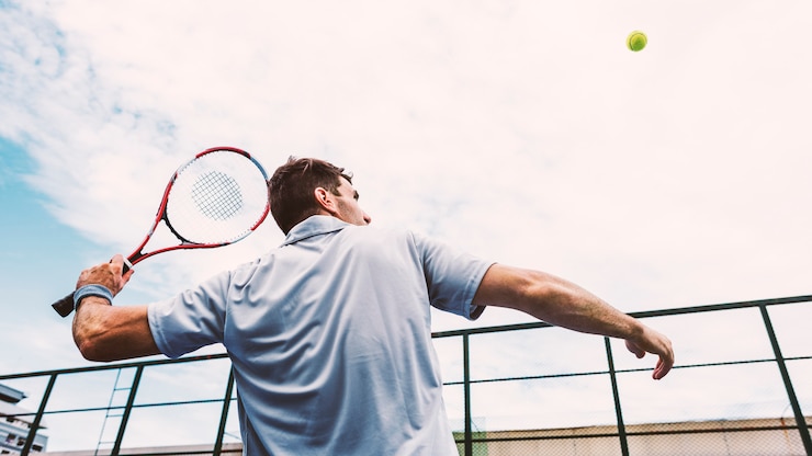 Photo concept de style de vie de jeu de match de formation de tennis palyer