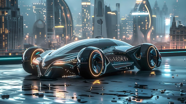 Le concept de la supervoiture Concept de la voiture de nouvelle énergie Voiture futuriste de science-fiction véhicule créatif