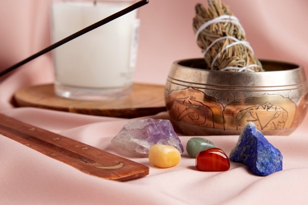 Photo concept de symboles reiki nature morte