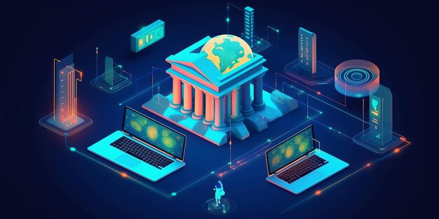 Le concept de technologie bancaire par Internet