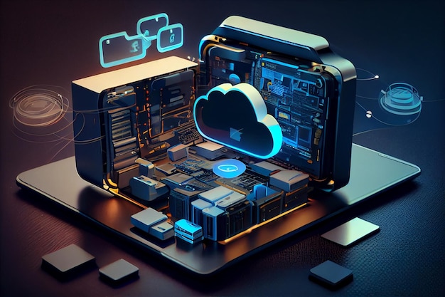 Concept de technologie de cloud computing IA générative