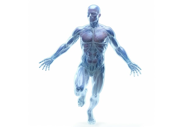 Concept de technologie du corps humain et des rayons X médicaux Isoler sur fond blanc