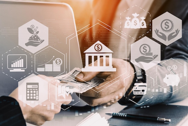 Le concept de technologie de la finance et des transactions monétaires
