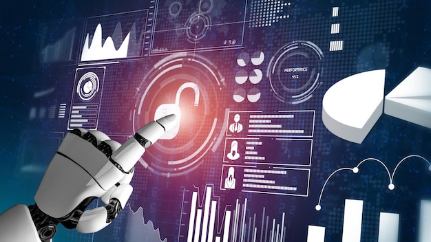 Concept de technologie révolutionnaire d'IA d'intelligence artificielle de robot futuriste