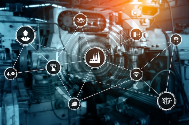 Concept technologique de l'industrie 4.0 - Usine intelligente pour la quatrième révolution industrielle