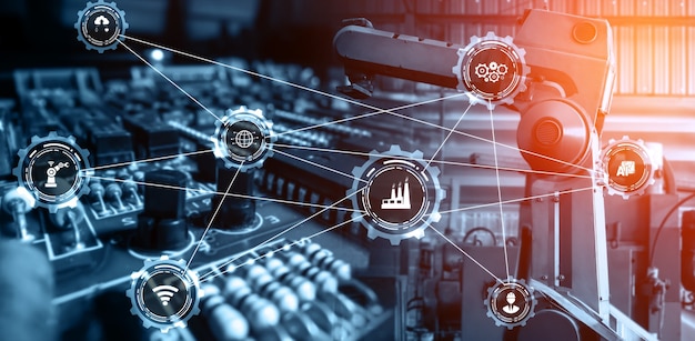 Concept technologique de l'industrie 4.0 - Usine intelligente pour la quatrième révolution industrielle