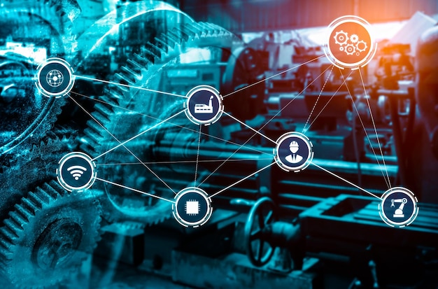 Concept technologique de l'industrie 4.0 - Usine intelligente pour la quatrième révolution industrielle