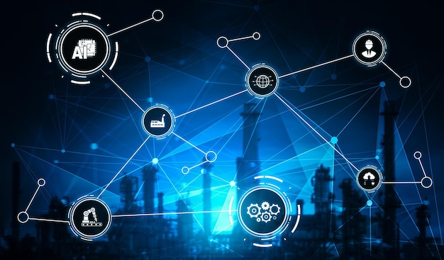 Concept technologique de l'industrie 4.0 - Usine intelligente pour la quatrième révolution industrielle