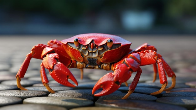 Concept touristique de protection des animaux marins du crabe géant pour la publicité et le menu des restaurants