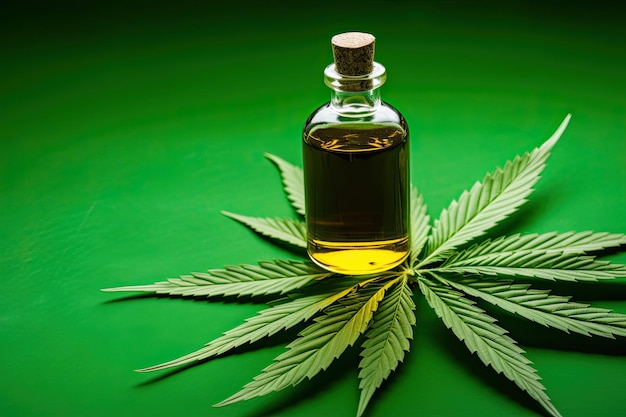 concept de traitement du cannabis huile de beauté et feuille de cannabis en petry duch en laboratoire proche utilisation médicale du concept d'huiles de cannabis