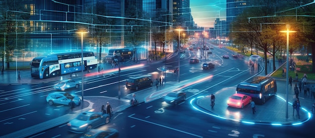 Le concept de transport et de technologie Les systèmes de transport intelligents