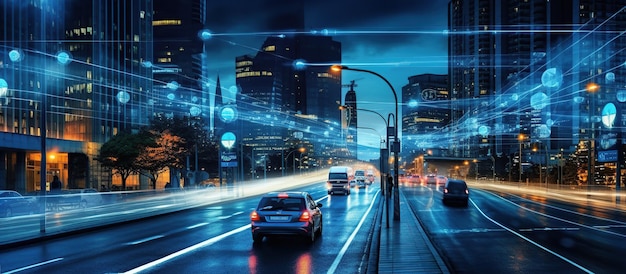 Le concept de transport et de technologie Les systèmes de transport intelligents