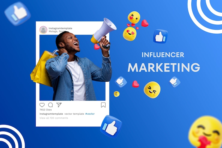 Photo concept de travail de marketing d'influence