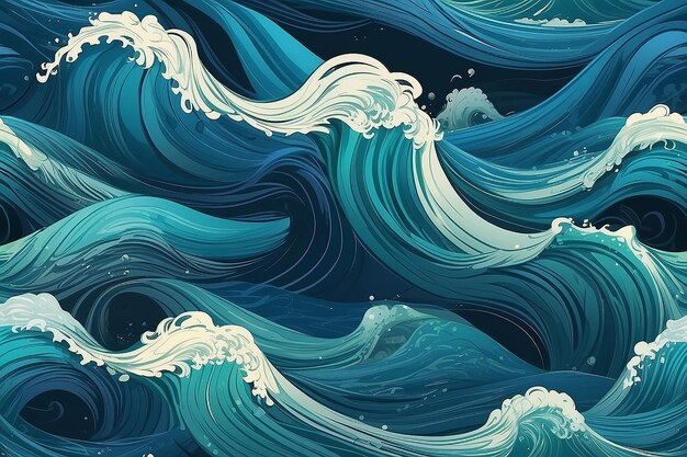 Concept de vagues de mer profonde vecteur abstrait illustration de fond des stocks
