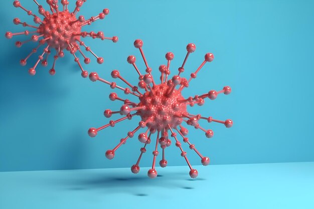Concept de virus Virus Microscope gros plan géométrie abstraite IA générative