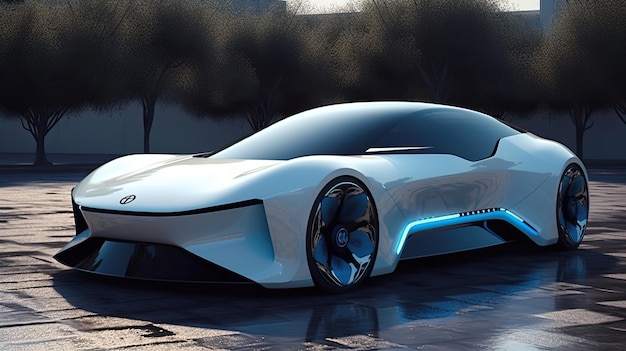 Concept de voiture à hydrogène Illustration générée par Ai