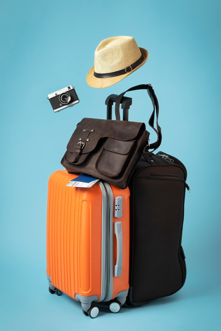 Photo concept de voyage avec assortiment de bagages