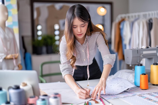 Concepteur de pensée créative jeune textile mode vêtements professionnels