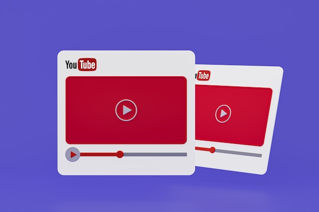 Conception 3d de lecteur vidéo Youtube ou interface de lecteur multimédia vidéo