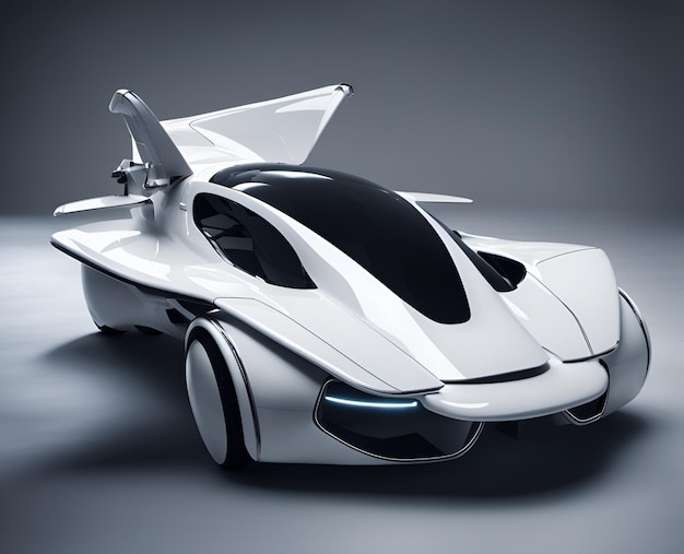 Conception abstraite de voiture volante de luxe futuriste inexistante