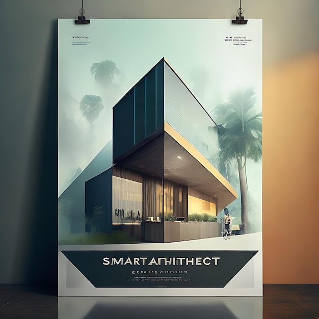Photo conception d'affiche d'architecte intelligent