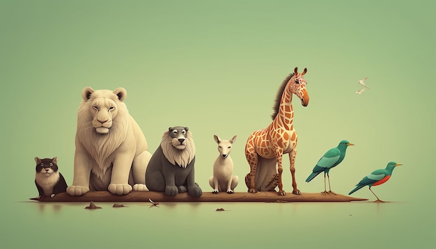 Conception d'affiche créative minimale pour la journée mondiale des animaux