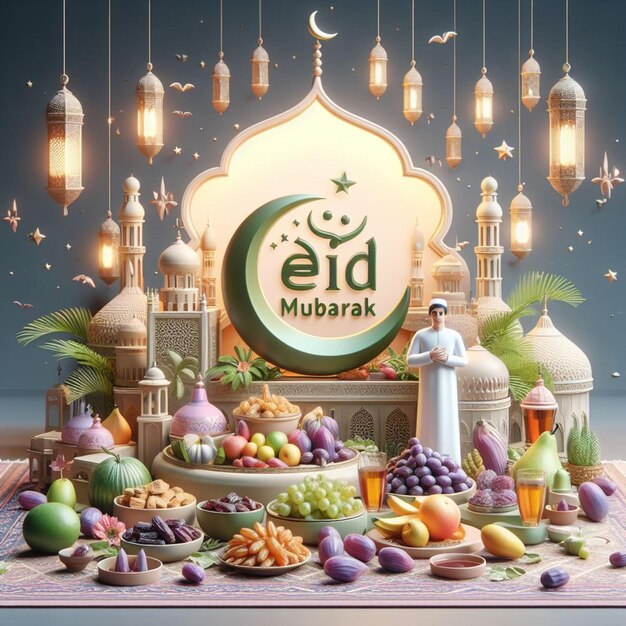 Conception de l'affiche de la fête d'Eid Mubarak