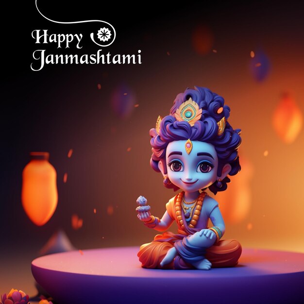 Conception d'affiche Janmashtami