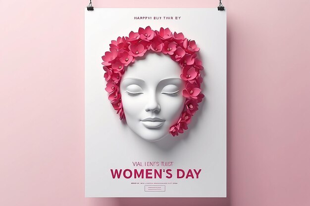 Photo conception d'une affiche minimale en 3d pour la fête de la femme