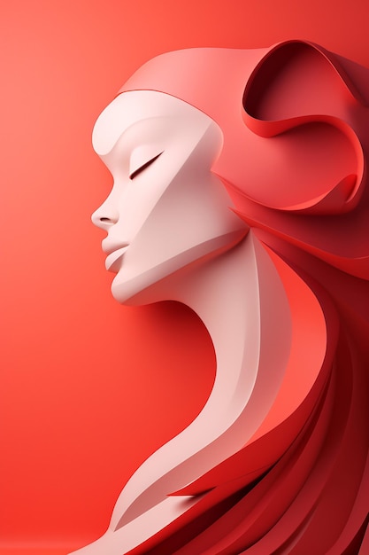 Conception d'une affiche minimale en 3D pour la fête de la femme