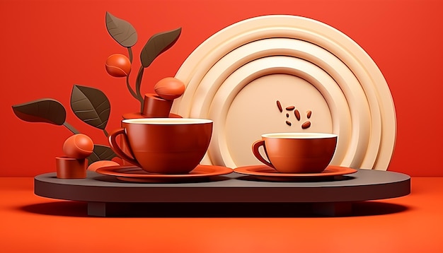Photo conception d'affiche minimale de la journée internationale du café en 3d