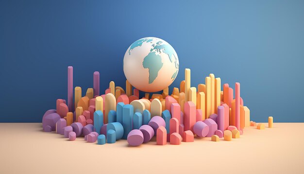 Conception d'affiche minimale de la journée mondiale de la population en 3D