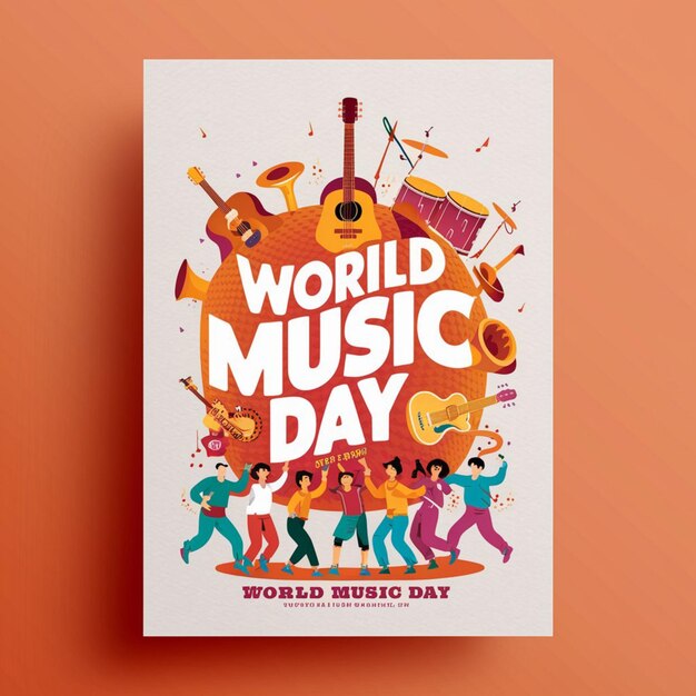 Photo conception d'une affiche pour la journée mondiale de la musique