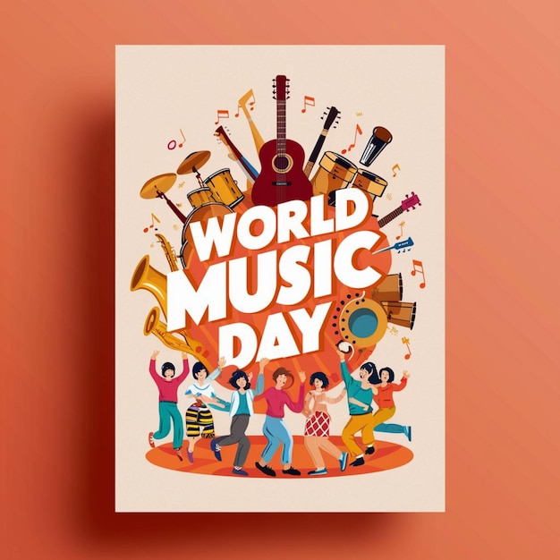 Photo conception d'une affiche pour la journée mondiale de la musique