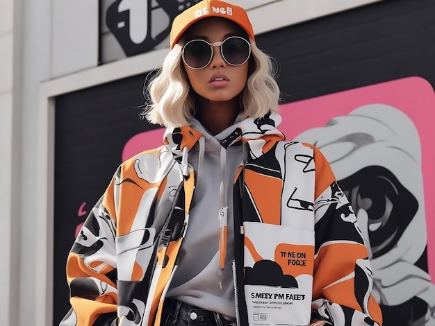 conception d'affiche de publicités Facebook Instagram de mode streetwear IA générative