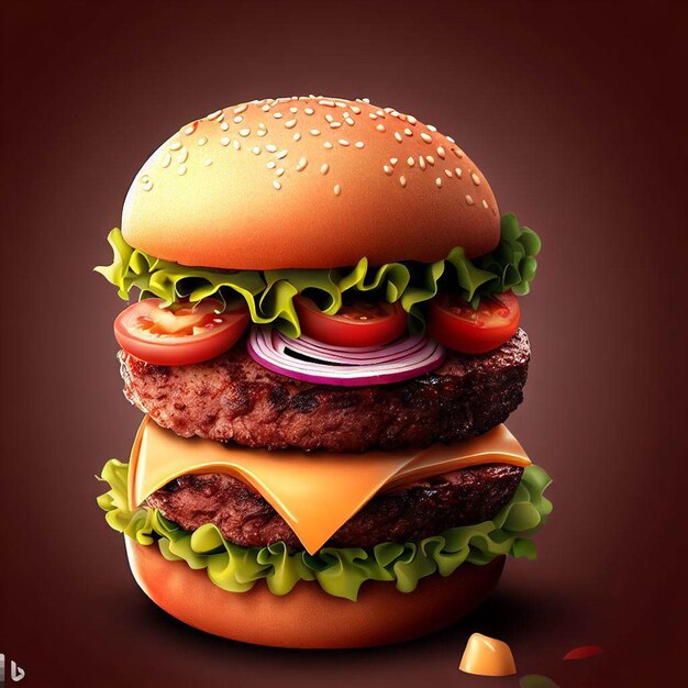 Conception d'affiche de vente de hamburgers et image gratuite avec un fond coloré