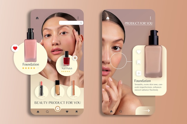 Photo la conception d'une application d'interaction de beauté phygitale