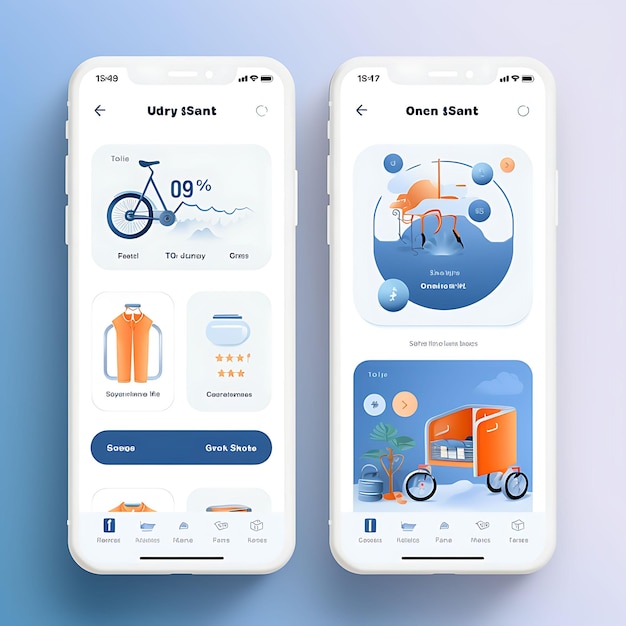 Conception d'une application mobile de livraison de linge avec une mise en page simple et intuitive et des concepts Blue C