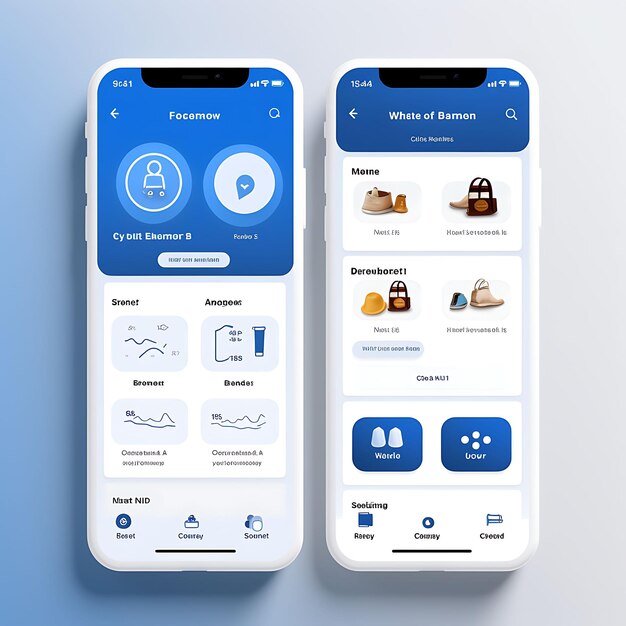 Conception d'une application mobile de livraison de linge avec une mise en page simple et intuitive et des concepts Blue C