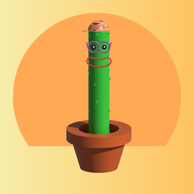 Conception d'arbre de cactus 3D Illustration de rendu 3D