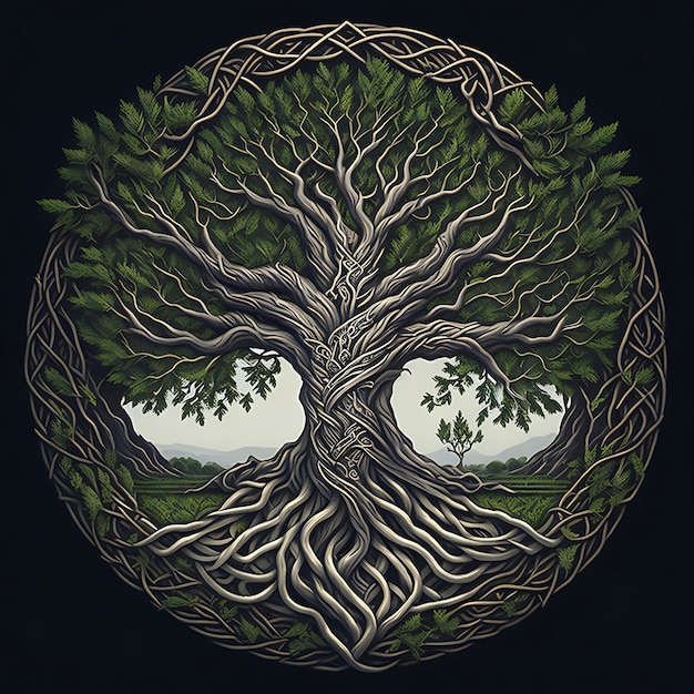 Photo conception d’arbre de vie celtique