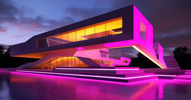 conception architecturale architecture futuriste par ergosoft3d dans le style de jaune clair et sombre