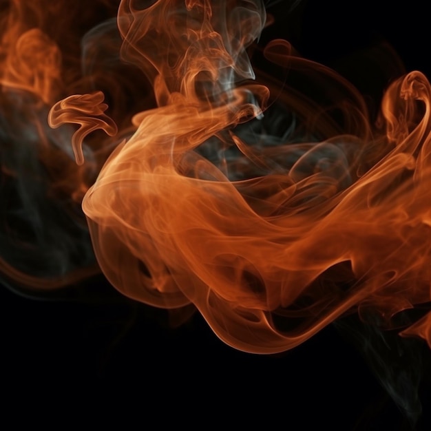 conception d'arrière-plan abstraite de la vapeur de fumée orange