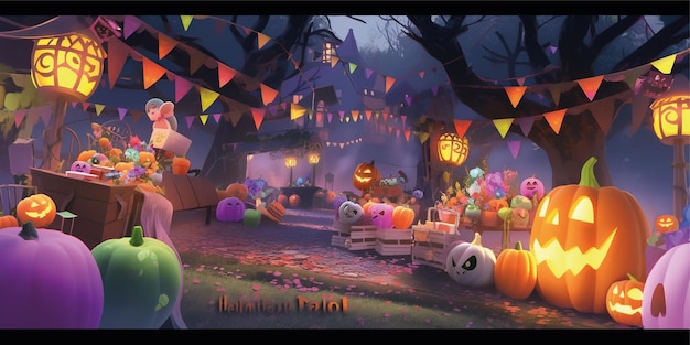 La conception de l'arrière-plan d'Halloween en 3D